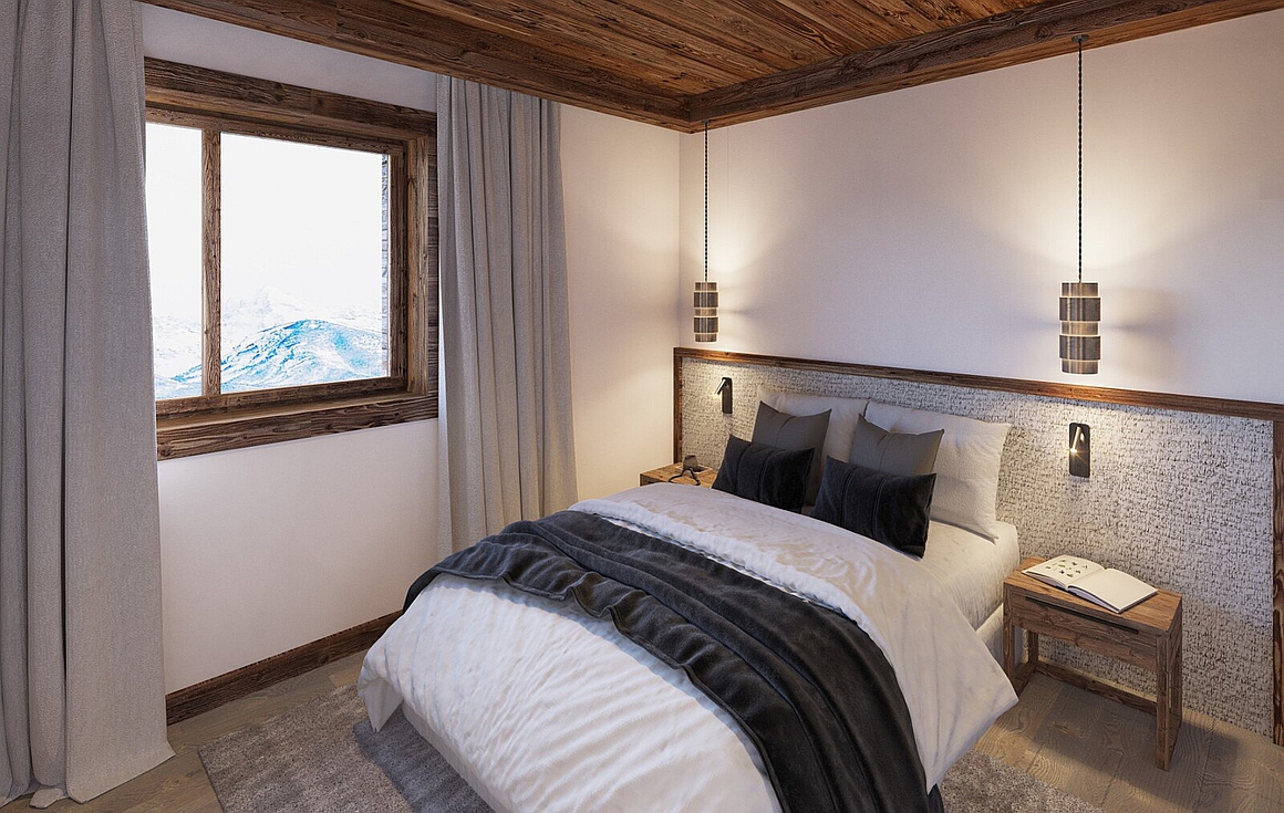 Cozy Alpine Bedroom with Mountain Views
