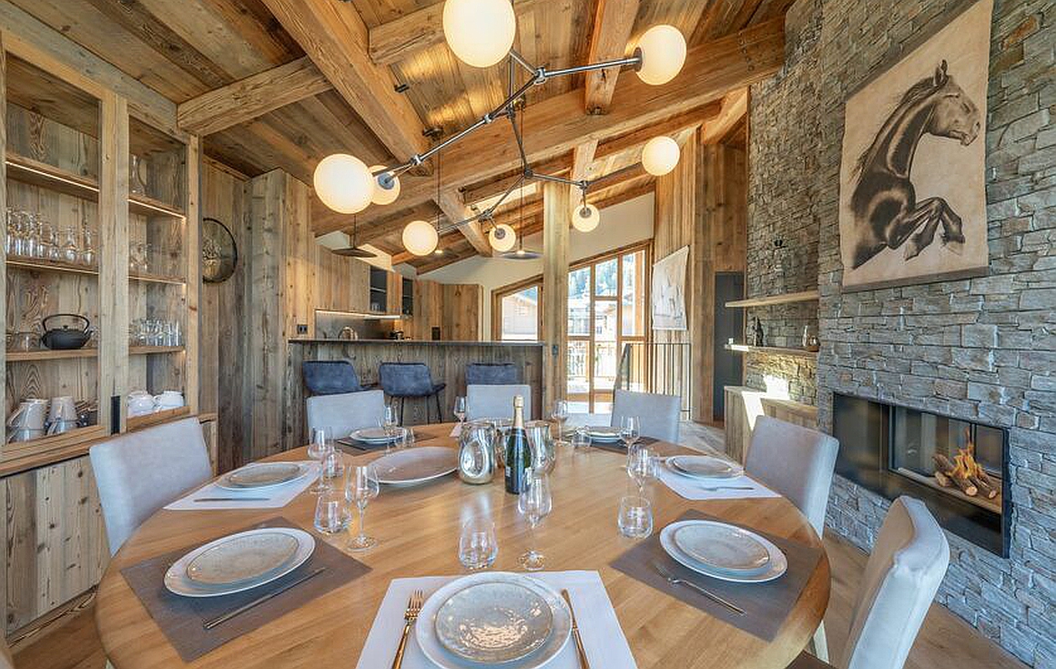 Contemporary dining room with natural flair