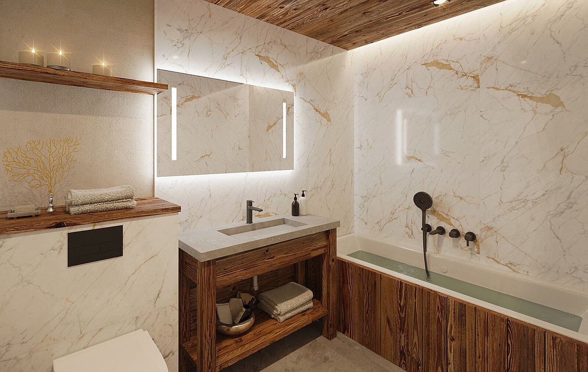 Elegant Bathroom with Modern Alpine Design