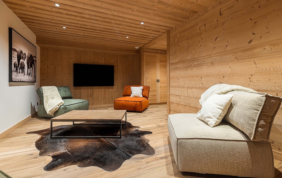 Inviting lounge area with rustic charm