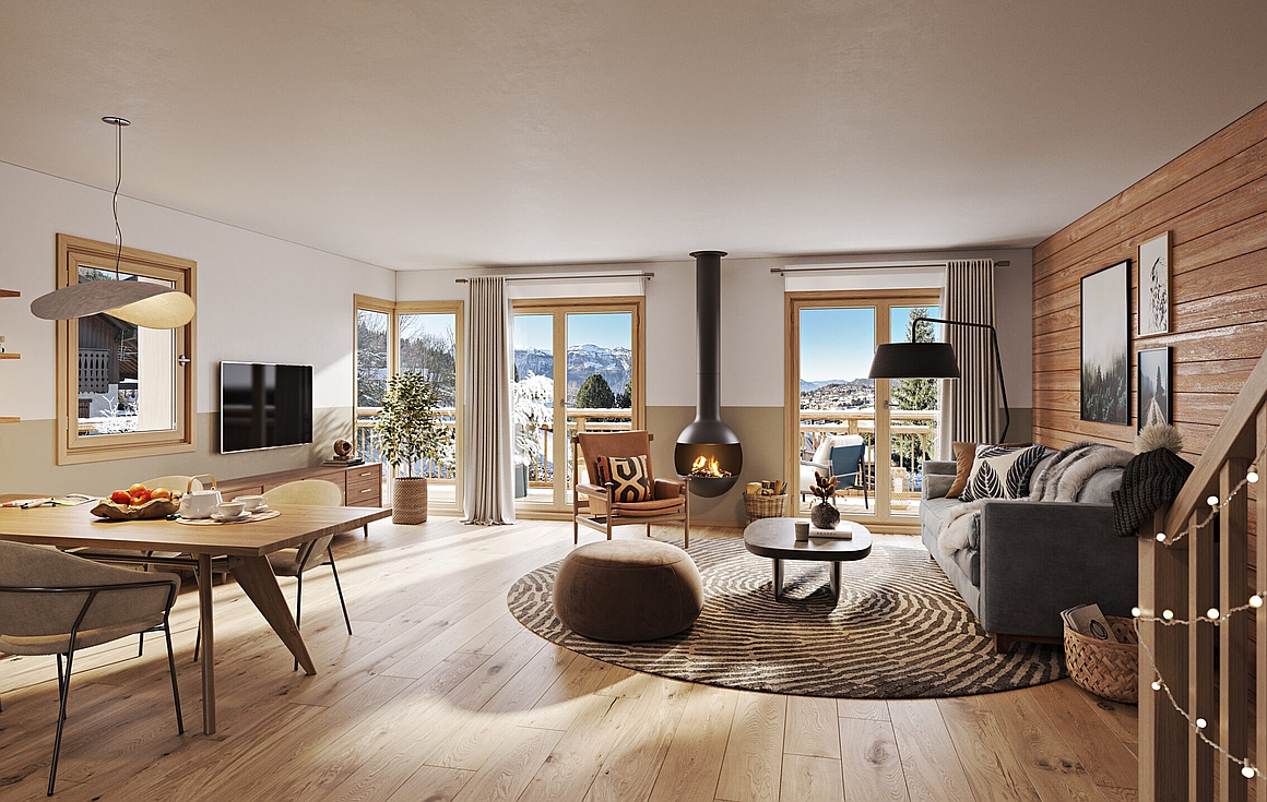 The brand new apartments for sale in Les Carroz